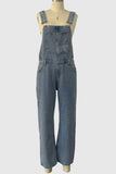 Cross-Back Denim Jumpsuit