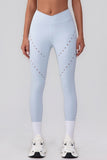 High-Waisted Perforated Casual Leggings
