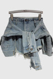 Stylish Button-Front Denim Skort