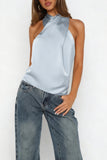 Draped Halterneck Tank Top