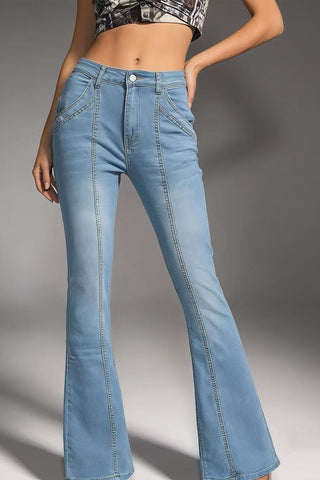 High Waist Flared Denim Jeans