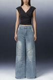 Stylish Wide-Leg Straight Jeans