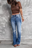 Distressed Flare Denim Jeans
