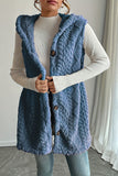 Button-Up Textured Knit Vest