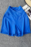V-Waist Slim Brown High-Waist Shorts