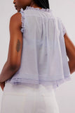 Lace-Trimmed Button-Front Tank