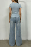 Stylish Wide-Leg Straight Jeans