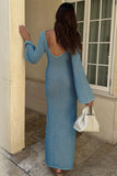 V-Neck Crochet Maxi Dress