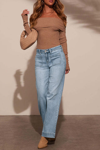 High-Waist Straight Jeans