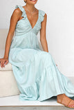 Ruffled Strap Maxi Dress