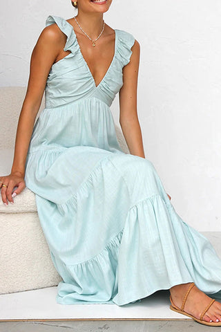 Ruffled Strap Maxi Dress
