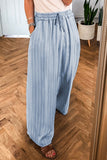 Stripe-Patterned Casual Pants