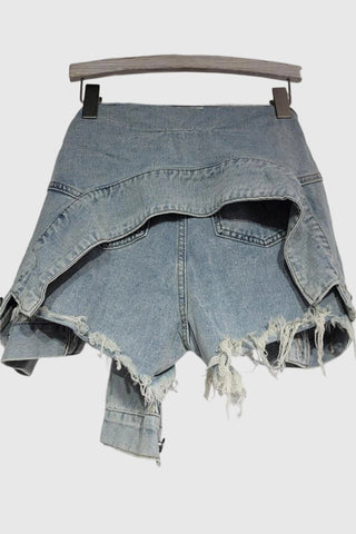 Stylish Button-Front Denim Skort