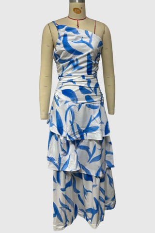 Floral One-Shoulder Casual Dress