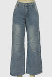 Stylish Wide-Leg Straight Jeans