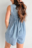 Tie-Front Denim Romper