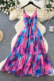 Tiered Sundress with Leaf Print