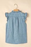 Ruffle Trim Button Blouse