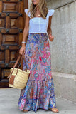 Patterned Patchwork Maxi Skirt