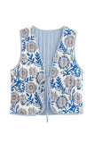 Patchwork Tie-Front Vest