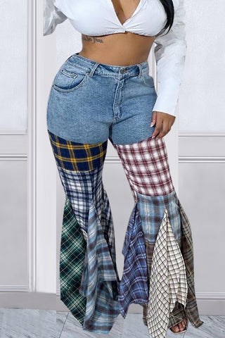 Patchwork Flare Jeans
