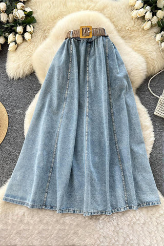 Stylish Belt Maxi Skirt
