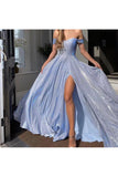 Off-Shoulder Evening Gown with Flare