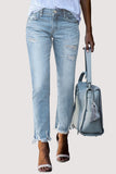 Distressed Hem Skinny Jeans