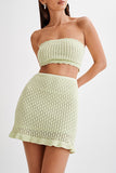 Strapless Ruffle Hem Skirt Set