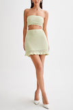 Strapless Ruffle Hem Skirt Set