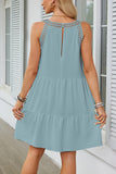 Crochet Yoke Swing Mini Dress