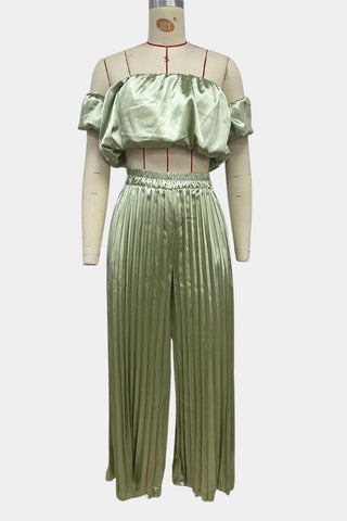 Elegant Off-Shoulder Pants Set
