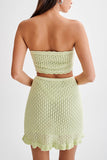 Strapless Ruffle Hem Skirt Set
