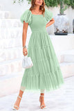 Elegant Puff Sleeve Dress