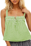 Gingham Tie-Front Tank