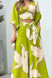 Floral Wrap Pants Set