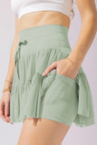 Layered Fringe Mini Skirt