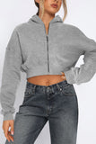 Cropped Zip-Up Hoodie