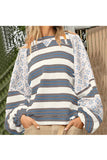 Striped and Floral Pattern T-Shirt