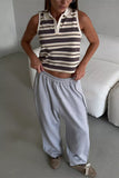 Elastic Waist Relaxed Casual Pants