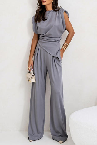 Stylish Draped Two-Piece Set