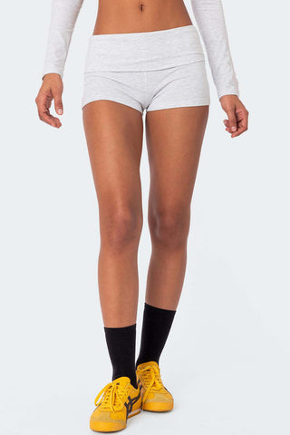 High-Waist Foldover Casual Shorts