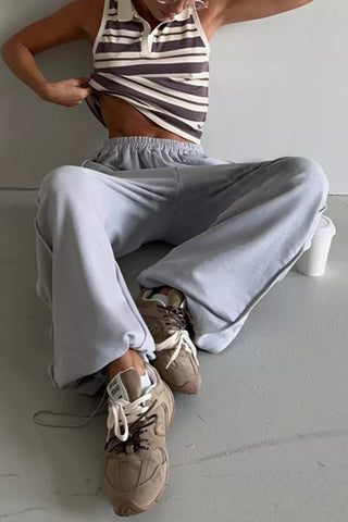 Elastic Waist Relaxed Casual Pants