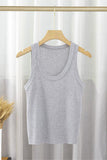 Ribbed Scoop Neck Tank Top