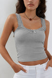 Lace-Trim Ribbed Tank Top