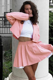 Chic Cropped Blazer and Skirt Set