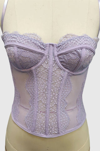 Lace-Trimmed Bustier Tank Top