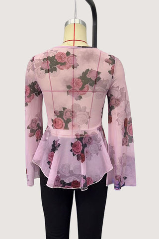 Tie-Front Floral Blouse