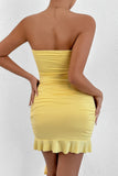 Twist-Front Strapless Mini Dress