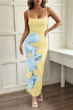 Floral Print Sleeveless Midi Dress